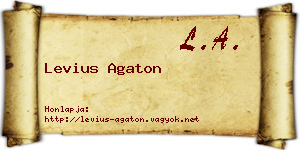Levius Agaton névjegykártya